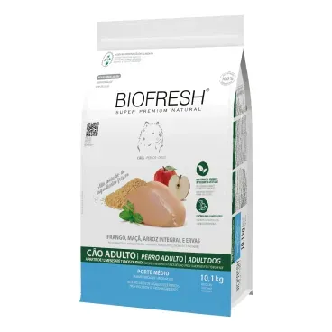 Racao Biofresh Caes Adultos Racas Medias Frango_10,1KG_LATERAL